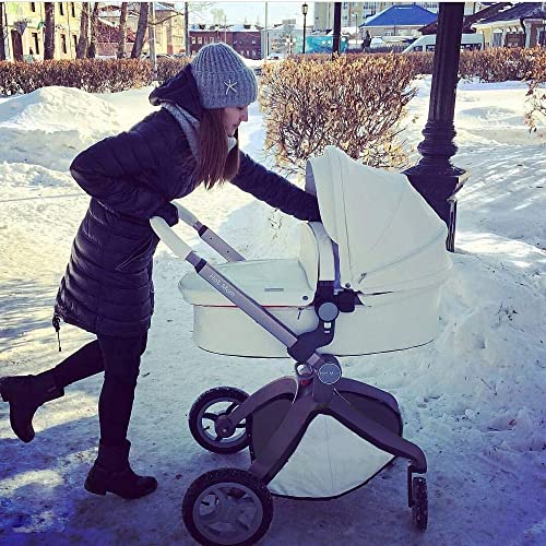 Hot Mom Baby Stroller: Baby Carriage with Adjustable Seat Height Angle and Four-Wheel Shock Absorption,Reversible，High Landscape and Fashional Pram (White-1)