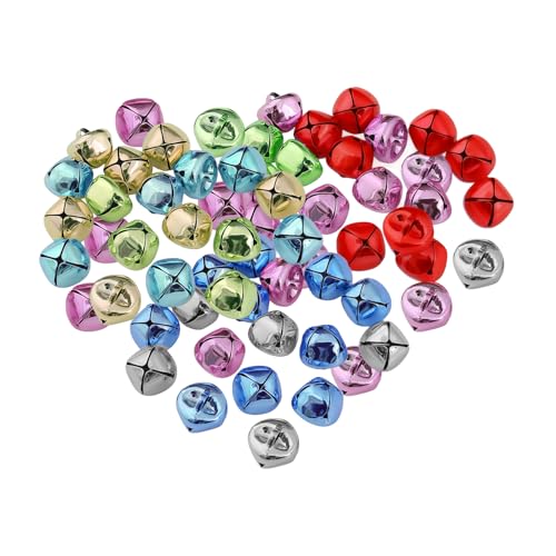 Image of Jingle Bells, 100PCS Metal Christmas Jingle Sleigh Bell Mini Craft Beads for DIY Festival Home Decorations (multi, 1cm)