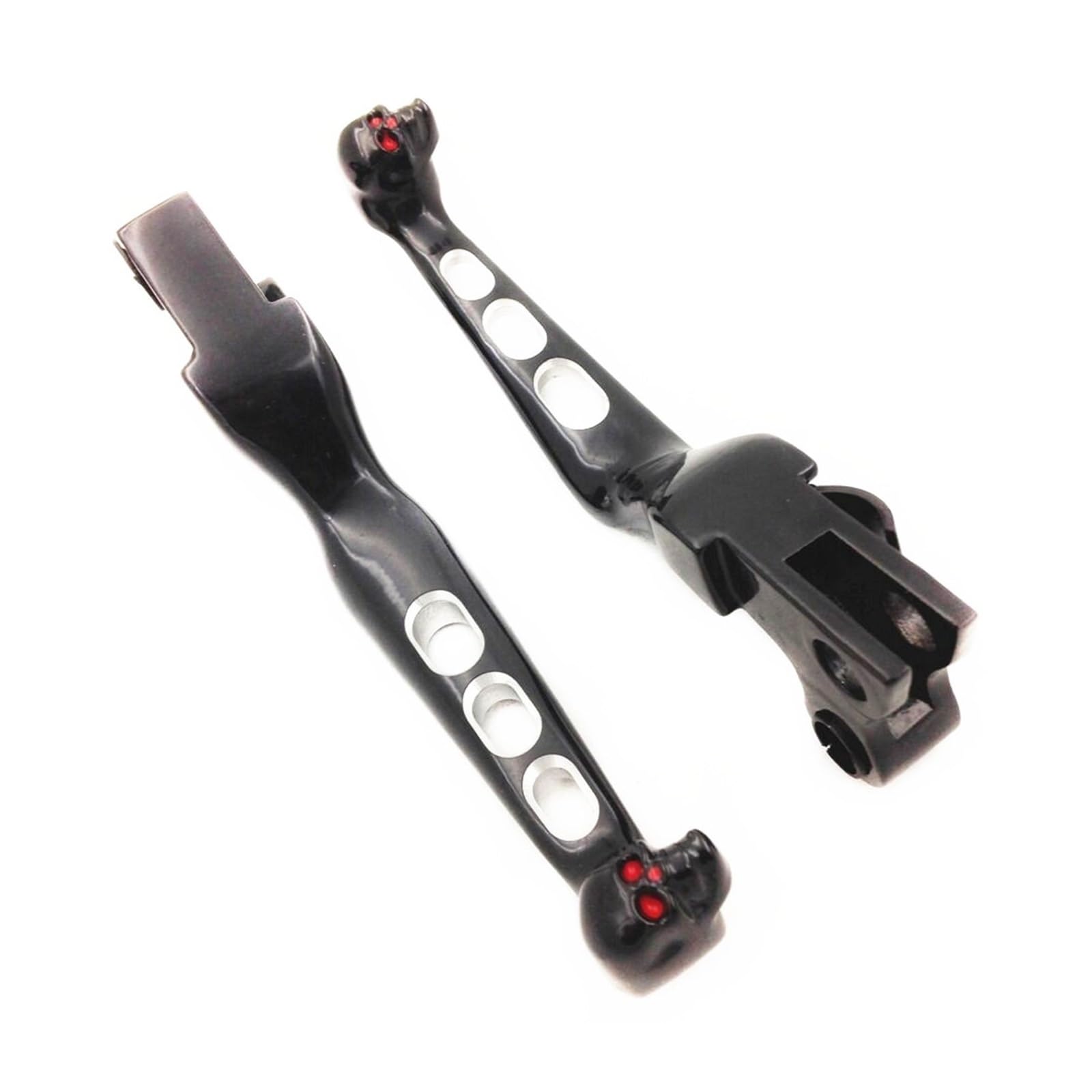 Levier d'embrayage Moto Accessoires pour Moto Leviers de Frein et d'embrayage tête Mort Noire pour Harley Dyna, pour Sportster Softail(Argent)