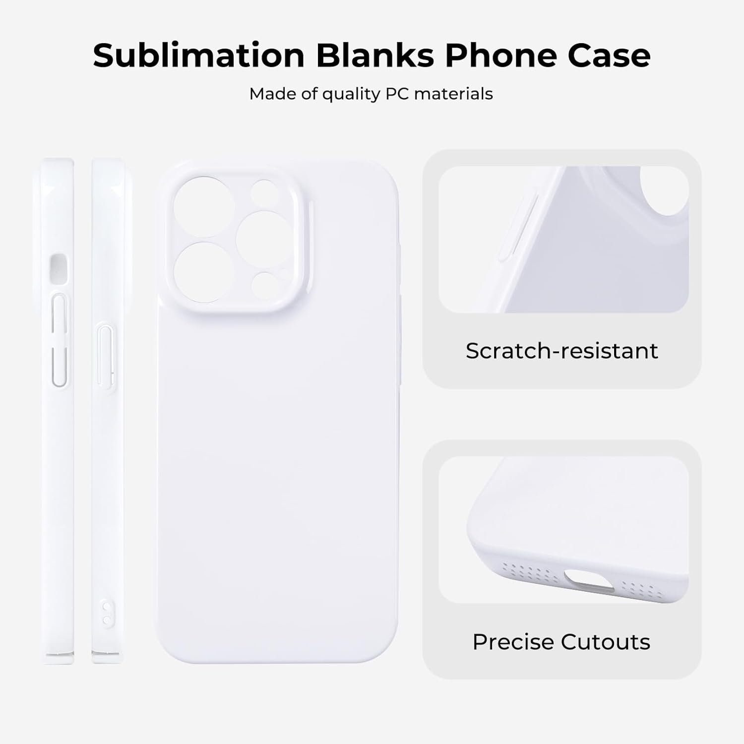 HTVRONT Phone Case Heat Press Machine Bundle Compatible with iPhone & Android - with 20 Pcs Sublimation Film, and Phone Case Compatible with iPhone 16 Pro Max(6 Pack), 15 Pro Max (6 Pack)