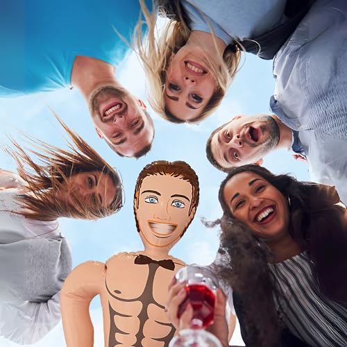 Aufblasbare Gummipuppe Mann – Lustige Puppe für Frauen JGA & Party – Lebensgroße Figur 150 cm – Witziges Gag Geschenk & Scherzartikel für Geburtstag, Mädelsabend & Feier