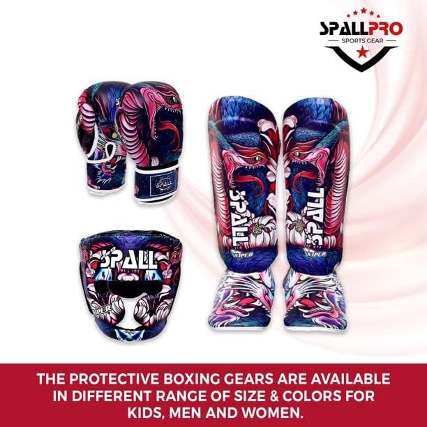 Miniatura 8 de Spall Pro US - Juego de entrenamiento de boxeo  Guantes de boxeo de cuero sintético estilo víbora con equipo de boxeo en el empeine, entrenamiento