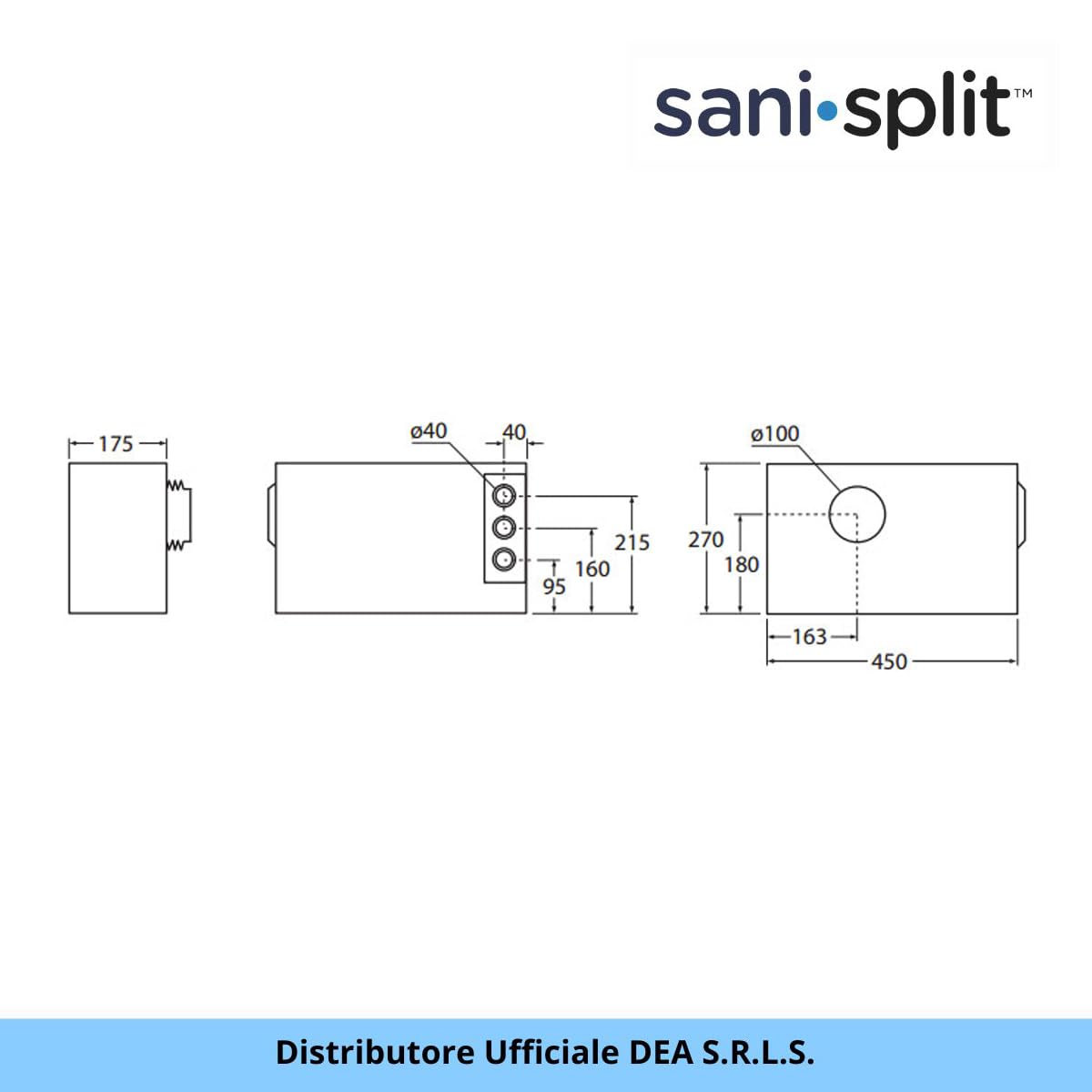 Trituratore WC Maceratore Sanitario SANISPLIT 3 WC Universale Bagno Pompa Scantinato Acque Reflue Nere e Grigie Water Lavabo Divisibile Garanzia Italia DEA con Split Gel Disincrostante