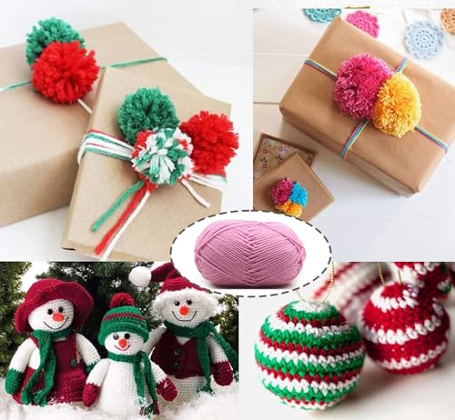 Miniatura 5 de Hilo De Crochet, Para Crochet Y Manualidades, 6x50g De Hilo Para Tejer A Mano, Hilo De Algodón, 6 Colores