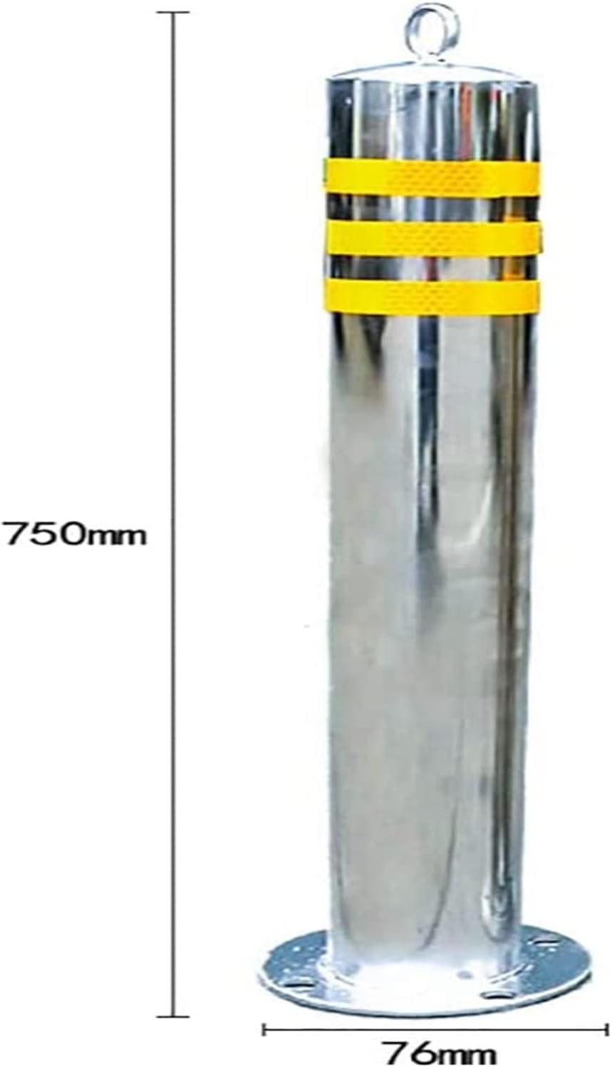 CukUJH Parking Guardrails 2 Parking Bollards and 5m Plastic Chain Stainless Steel Security Posts and Plastic Chain Set Reflective Tape Barriers(750mmx76mm)