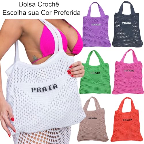 Bolsa Feminina Crochê Moda Praia Diversas Cores (Roxo)
