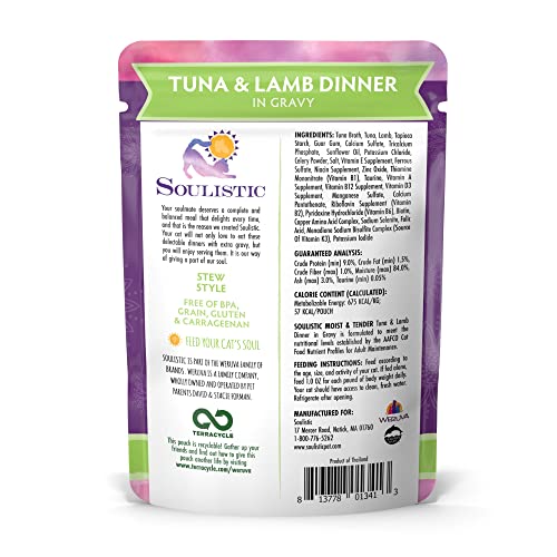 Soulistic Moist & Tender Tuna & Lamb Dinner In Gravy Wet Cat Food, 3 Oz, Case Of 8, 8 X 3 Oz #TOP2