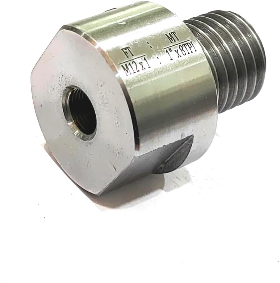 Buyohlic Woodworking Adaptor Lathe Headstock Spindle Adapter (FT 7/8" X 14 TPI TO MT 1" X 8 TPI)