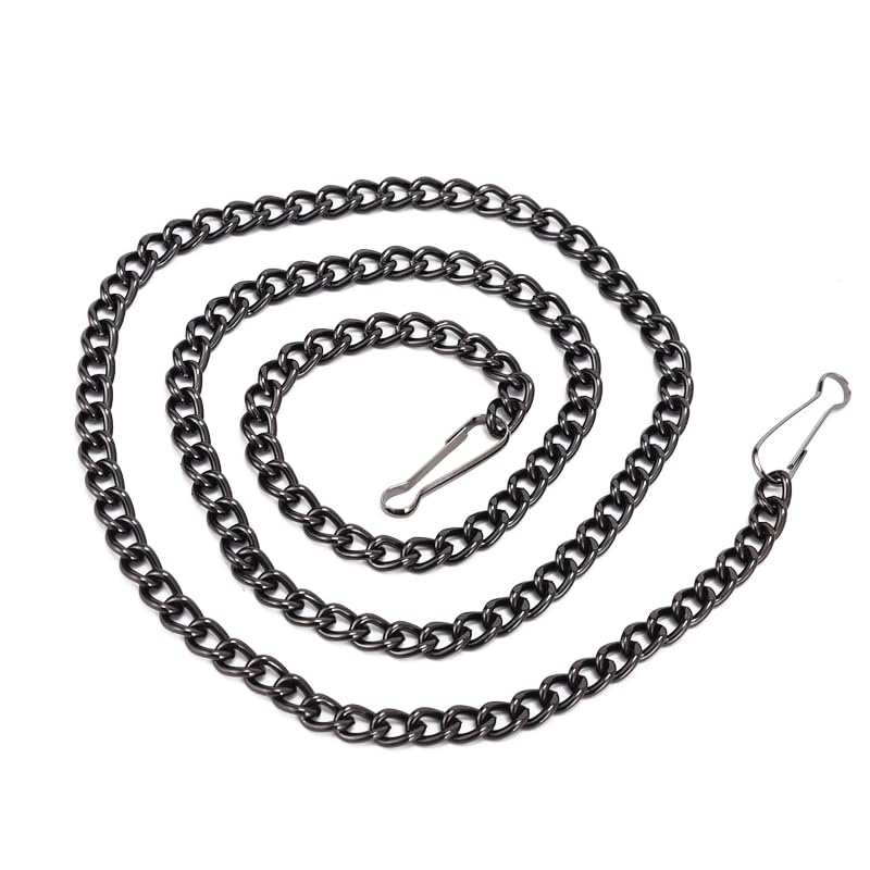Image of SANGLE SOPFFY Stained Glass Window Hanging Chain,4 Pcs 30 Inch Black Metal Picture Hanging Chain Sunshine Catcher Stained Glass Window Panels Chains