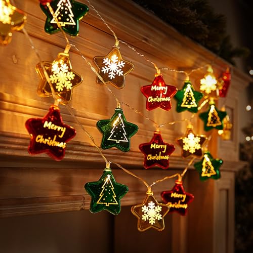 Bajbumgn Luces De Cadena De Esferas Navideñas, Luces Led Navideñas De Adorno En Forma De Bola, Decoración Navideña Para Interiores Exteriores Ventanas Paredes Chimeneas Y Barandillas