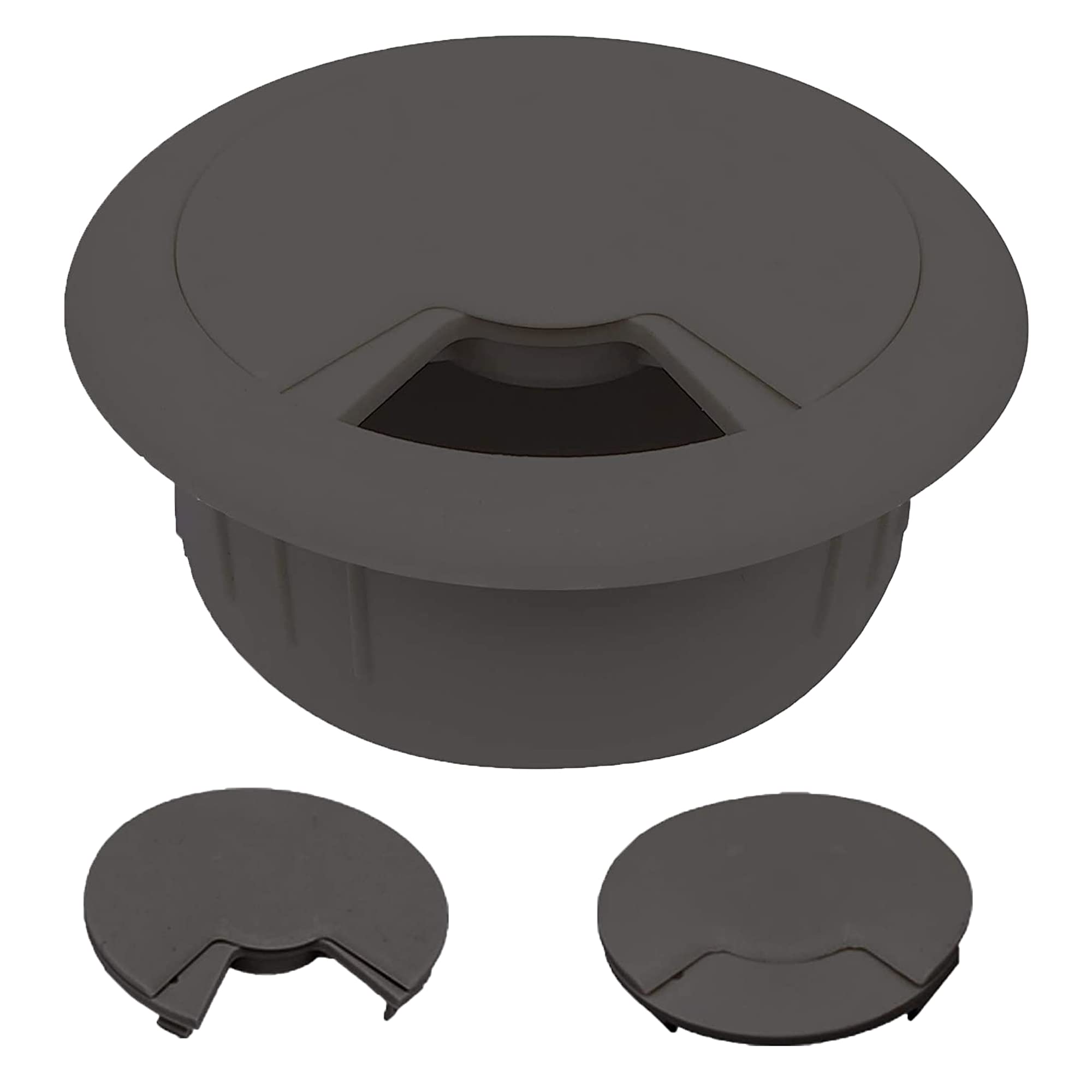 CordAway Round Plastic Desk Grommet Ideal for Home Office, Computer, Gaming, Home Theaters & Entertainment Centers Adjustable, 3-1/8