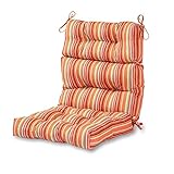Greendale Home Fashions Cojín para silla con respaldo alto de 44 x 22 pulgadas, diseño de rayas corales