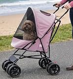 Pet Gear Travel Lite Plus Stroller, Compact, Easy Fold, No Assembly Required, Large Wheels for Cats and Dogs up to 15 pounds, Himalayan Salt