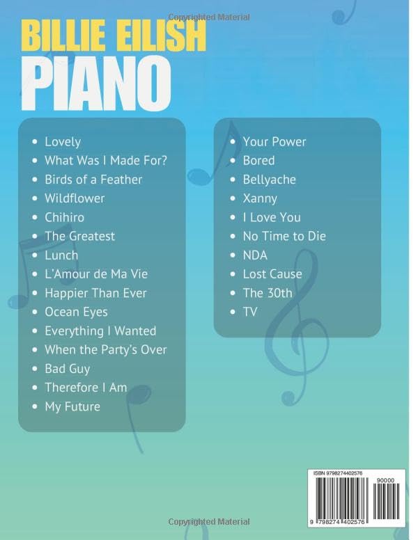 Image secondaire de Recueil de Piano Billie Eilish : Hits 2025 pour Débutants et Intermédiaires