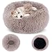 MASTERTOP Panier Rond pour Chien Ø60cm, Coussin Donut pour Chat en Peluche Hyper Doux et Confortable, Lit pour Chien Chaud et Anti-Stress avec Housse Amovible et Lavable en Machine