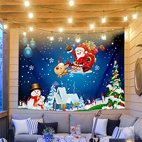 Tapisserie de Noël grand format avec impression HD Père Noël et décoration Merry Christmas
