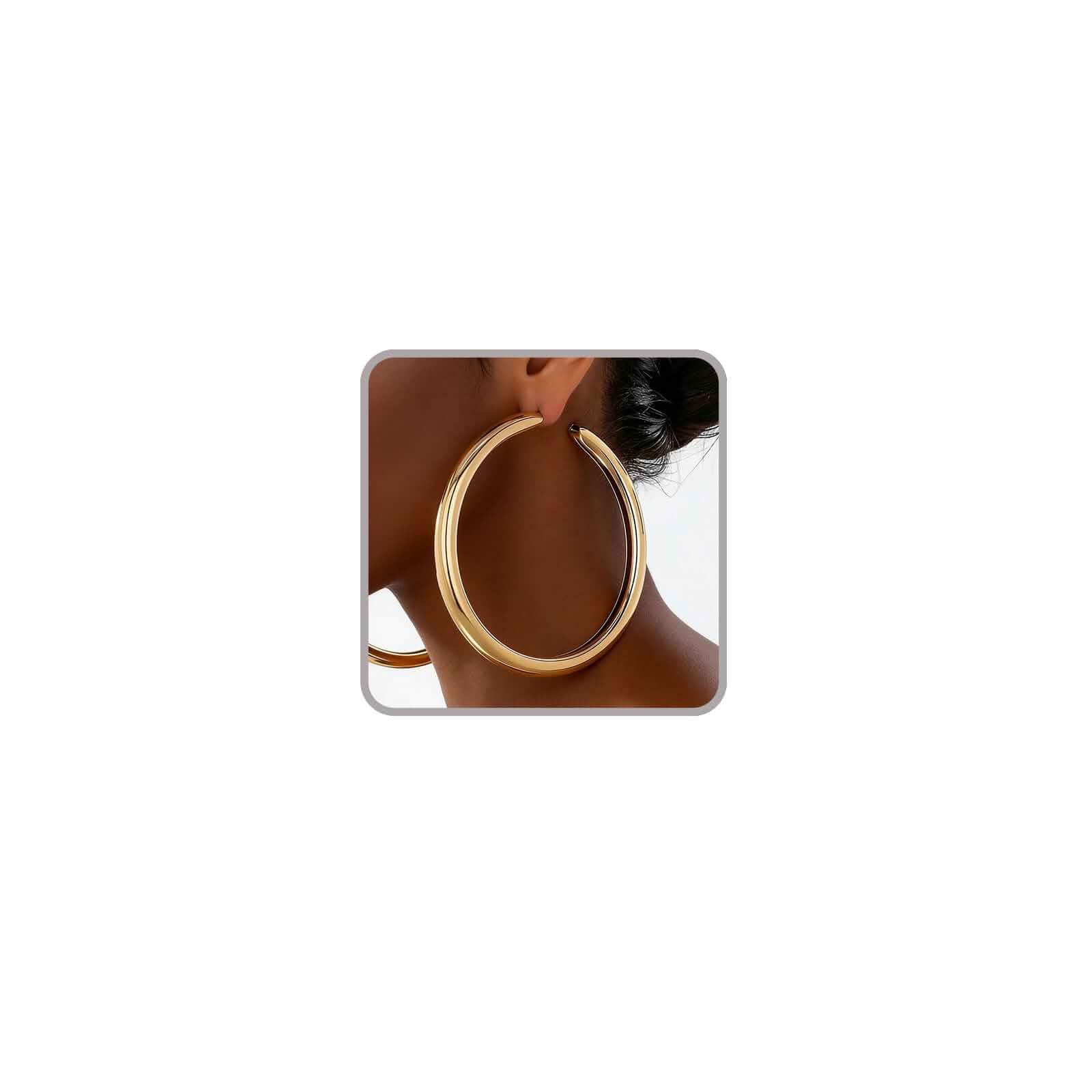 Chunky Gold Hoops Earrings for Women Lightweight Big Silver Earrings Hoops Large Black Hoop Earrings Chunky Jewelry Hollow Tube Thick Hoop Statement Earring