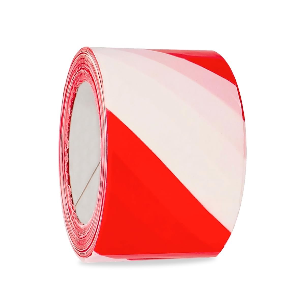 Amig - Red & White Hazard Tape | 1,640 ft x 2.75 in | Non-Adhesive Barrier Tape | High-Visibility Durable Ribbon for Indoor & Outdoor Use