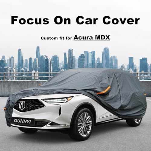 Image of GUNHYI Premium Car Cover Custom Fit Acura MDX (2007-2026), 16 Layers Heavy Duty Car Cover Waterproof All Weather with Zipper Door for Sun Rain Snow Dust Uv Protection
