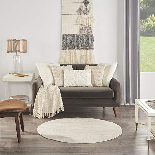 Nourison NRE01 Essentials Indoor/Outdoor Ivory Beige 4' X Round Area Rug thumb #3