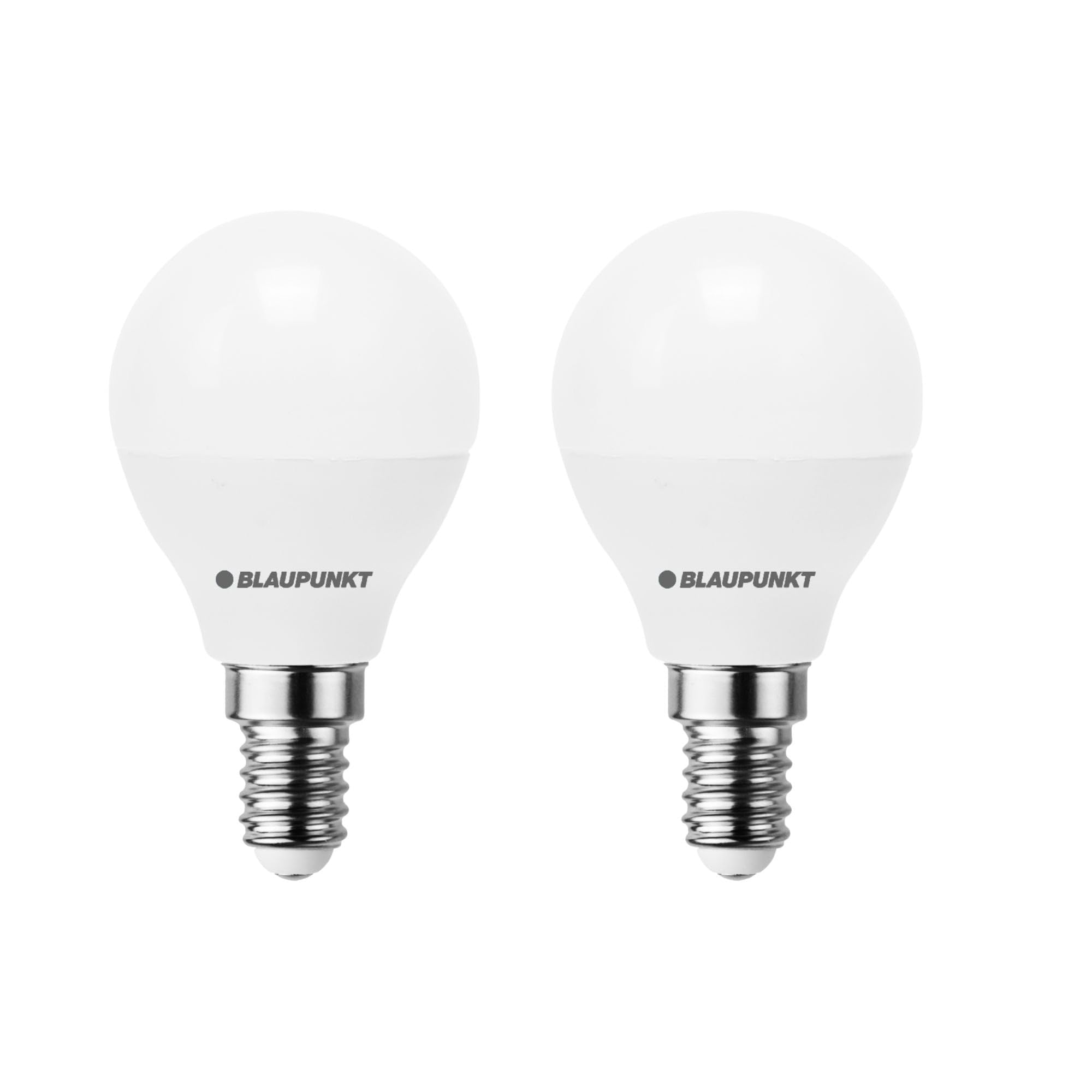 BLAUPUNKT E14 LED Mini Globe 6W 520 Lumens 4000K Neutral White Opal, 2-Pack