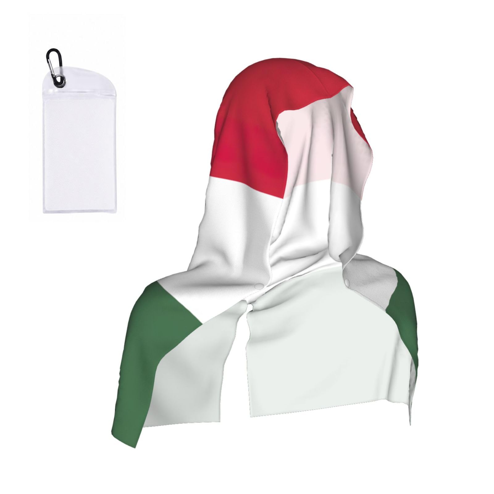 DUWAA Flag Of Hungary Print Reusable Hoodie Cooling Neck Wrap, Hot Weather Outdoor Sports Workout Head Towel For Stay Chill