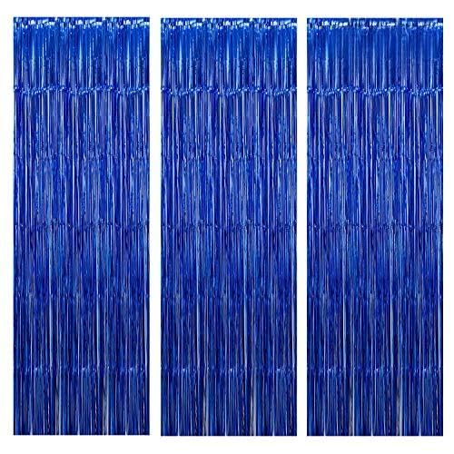 Image of Party Propz Blue Foil Curtain 3 Pcs for Boys Birthday Decoration Or Birthday Decoration Items