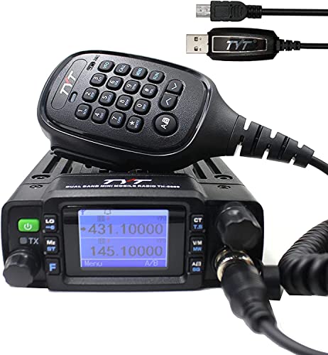 TYT TH-8600 Mini 25 Watt Dual Band 2 Way RadioI P67 Waterproof Radio VHF/UHF Car Mobile Transceiver with Free Programming Cable