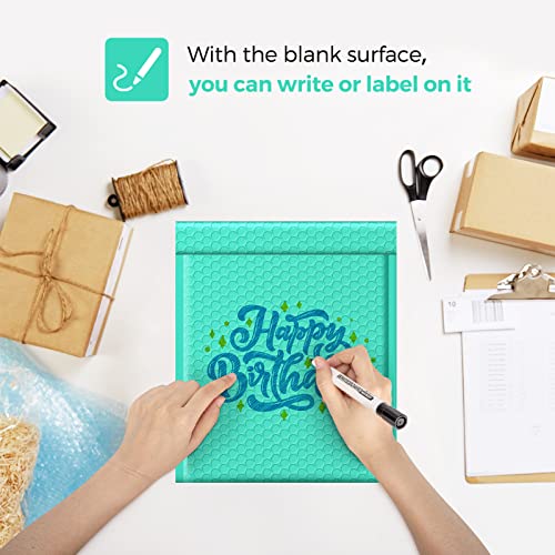 Image of Fuxury Bubble Mailers 8.5x12 Inch 25 Pack, Strong Adhesion Padded Envelopes #2,Self Seal Bubble Envelopes, Waterproof Padded Mailers Packaging for Small Business,Books,Clothes, Makeup Supplies,Teal