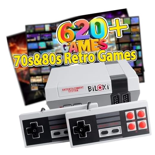 Biloxi 620 Retro Game Console, 8-Bit Classic Mini Video Game Consoles Built-in with 620 Games and 2 Controllers for Christmas Birthday Gifts- HDMI and AV Output