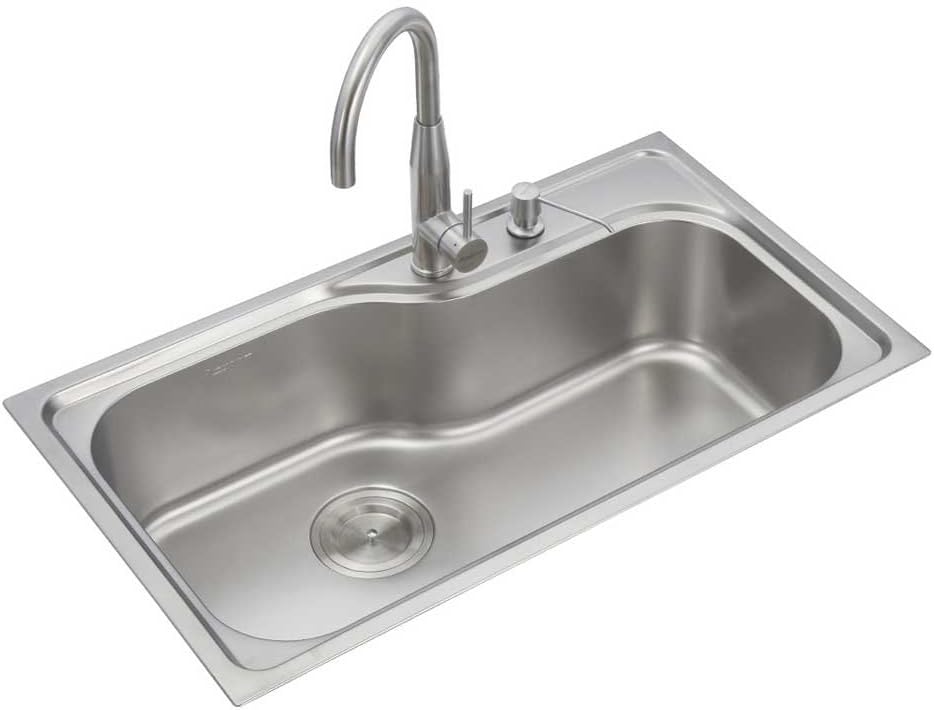 Sponsored Ad - Anupam LS112SP, 304 Grade Stainless Steel Single Square Bowl Kitchen Sink (34 x 20 x 9 Inch), Satin Finish