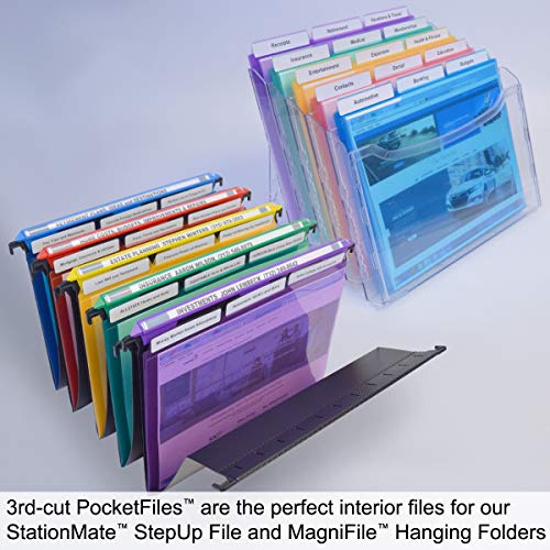 Ultimate Office Pocketfile Clear Poly Document Folder Project Pockets, 3Rd-Cut, Letter Size, In 6 Assorted Colors, Set Of 18 #TOP6