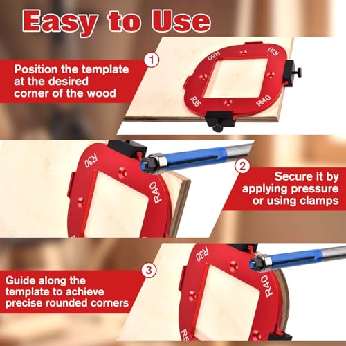 Gabarit d'angle pour défonceuse en alliage d'aluminium robuste R10-R50 - 6