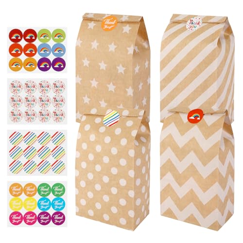 20 bolsas de regalo de papel kraft con 48 pegatinas para cumpleaños infantiles, Navidad y regalos de fiesta, bolsas papel regalo, bolsa de chuches para cumpleaños 20 bolsas de regalo de papel kraft con 48 pegatinas para cumpleaños infantiles, Navidad y regalos de fiesta, bolsas papel regalo, bolsa de chuches para cumpleaños