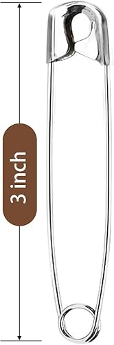 Vista 16 de XKDOUS Alfileres de seguridad – 150 unidades de varios tamaños de plata a granel – pequeños y grandes resistentes para ropa, costura, manualidades