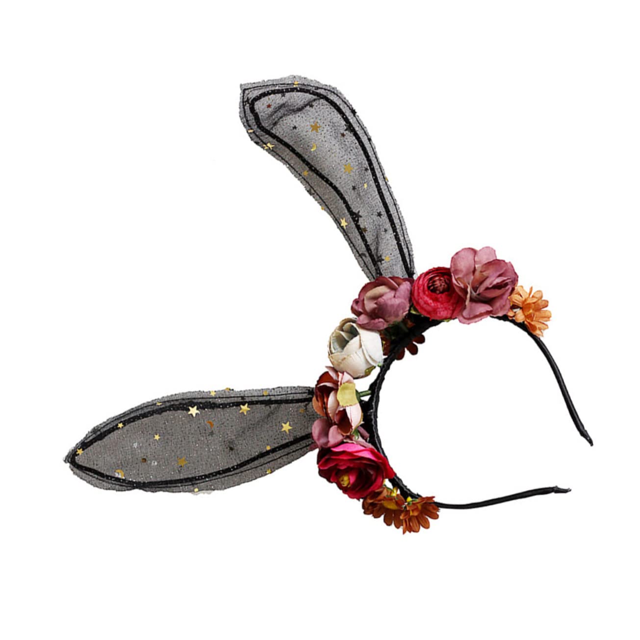 FRCOLOR 1 Pc Diadema De Flores Ajustable Aro De Pelo De Oreja De Conejo Diadema Con Orejas De Flores Orejas De Conejo De Encaje Diadema Con Orejas De Animales Horquilla Boda Niño