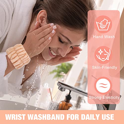 Women's Wrist Towels For Washing Face, Microfiber Wrist Spa Wash Towel Band, Face Washing Wristbands, Absorbent Wristbands Wrist Sweatband For Girls Prevent Water From Spilling Down Your Arms 6Pcs #TOP4