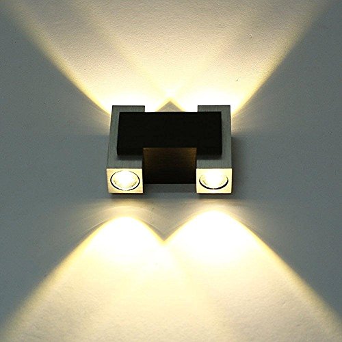 Lightess Apliques de Pared Lámpara en Moda de Puro Aluminio 4 LED 4 W Agradable Luz de Ambiente, Iluminación de Pasillo, Entrada, Dormitorio, Decoración Hogar, etc, Blanco Cálido