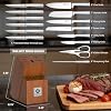 imarku 15-Piece Knife Block Set Built-in Sharpener, Japanese High Carbon Stainless Steel Kitchen Knife Set, Dishwasher Safe, Chef Knife Set with Wooden Knife Block, Steak Knives for Kitchen Cooking