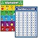 Palace Learning LAMINATED ABC Alphabet & Numbers 1-100 Poster Chart Set (18 x 24)