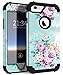 PIXIU iPhone 6 6s case,Three Layer Heavy Duty Shockproof Protective Soft Silicone Hard Plastic Bumper Sturdy Case Cover for iPhone 6 6s 4.7 inch Flower