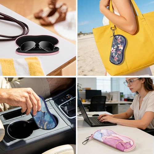 Image of FINTIE Glasses Case with Carabiner, Ultralight Neoprene Sunglasses Pouch