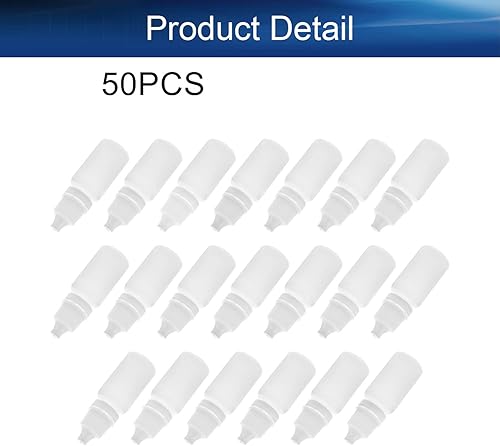 Miniatura 4 de Bettomshin 50 botellas de plástico PE de 0.3 fl oz (grado alimenticio), frasco cuentagotas de boca pequeña, botella con gotero líquido exprimible