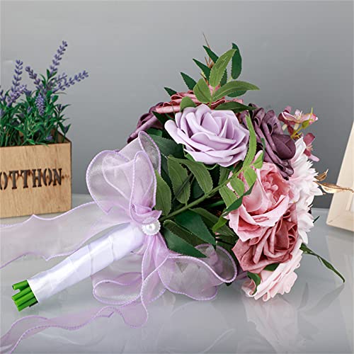 Ramo de Novia de Tela de Rosa Artificial para Boda miniatura 5