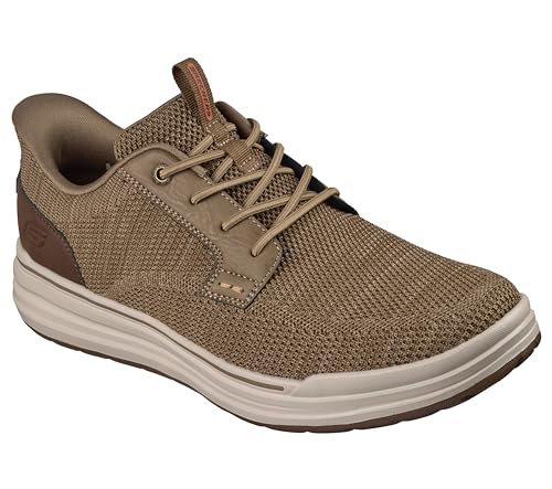 Skechers Skechers Men's Sterling - Ramone Low Profile Bungee Lace Slip Ins, Taupe, 7