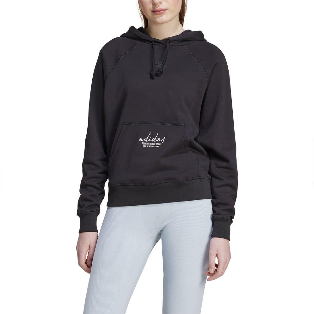 Adidas Signature Graphic Embroidery French Terry Loose Hoodie Felpa con Cappuccio Donna (Pacco da 1)