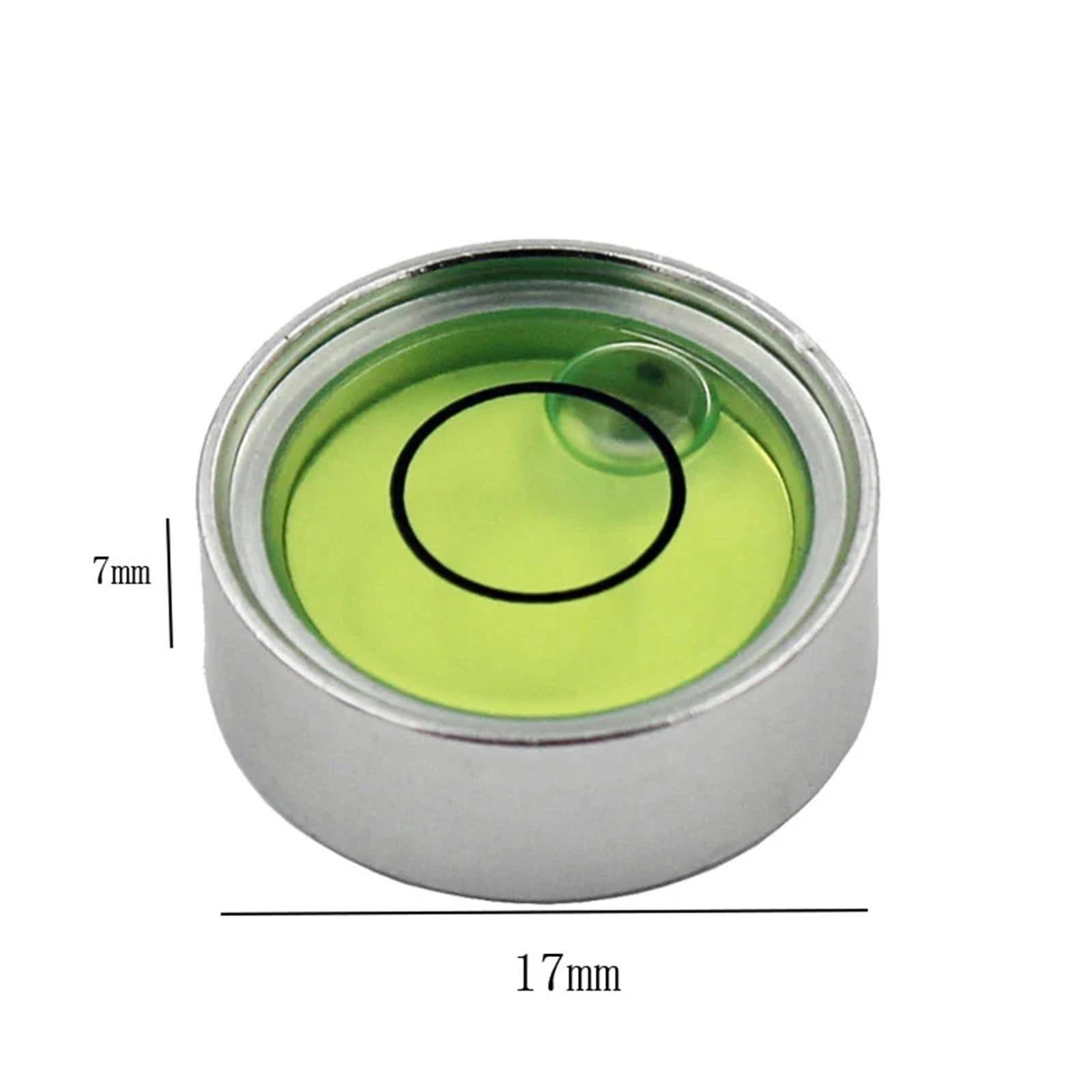 Okrągła metalowa poziomica, średnica 17 mm, 18 mm, płaska poziomica, przyrząd do pomiaru poziomowania, ogniwo 1 szt. (Dia17-WG-1 PCS)