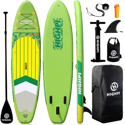 Highpi Inflatable Stand Up Paddle Board for Youth and Adults – Wide Sup with Premium Accessories, Blow Up Paddleboard for Surfing, Fishing, Yoga & M
