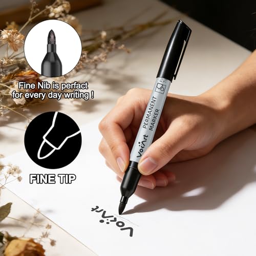 VOKART Permanent Markers Bulk, 150 Pack Black Thin Fine Point Tip - Image 3