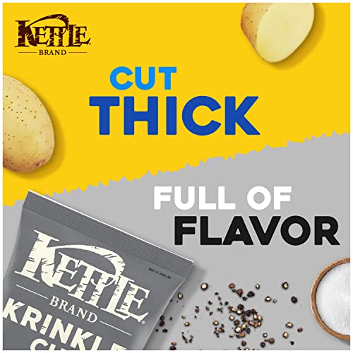 Image of Kettle Brand Krinkle Cut Salt and Fresh Ground Pepper Kettle Potato Chips, Gluten-Free, Non-GMO, 7.5 oz Bag (Pack of 12)